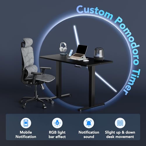 HUANUO AI-Powered Smart Electric Standing Desk, 32 Inch, Black | AI App & Voice Control via Alexa, Google Assistant & Siri Shortcuts, 28.3–46.5-Inch Height, Compact 32-Inch Desk, 3 Settings - color: Black, size: AI-32" X 19"