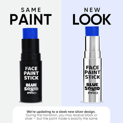 Blue Squid PRO Blue Face Paint Stick - Waterproof Blue Body Paint for Skin Adults & Kids Eye Black Baseball, Eyeblack Softball - Hypoallergenic Twist-Up Non-Toxic Makeup Stick for Cosplay, Sports, SFX - color: Blue