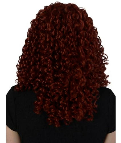Women's Curly Hair Auburn Color Wig, Good Witch Women's Scarecrow Costume Wig, Breathable Capless Cap Design, Synthetic Fiber Hair Wig