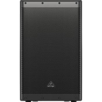 Behringer DR115DSP Active 1400W 15" PA Speaker System w/DSP and 2-Ch Mixer, Pair, Bundle with Turnstile Audio Speaker Stands, Pair, XLR M to F Cable 25'