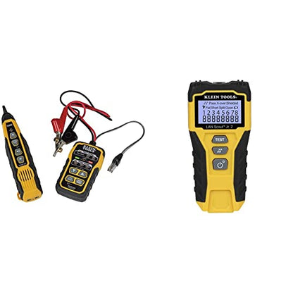 Klein Tools VDV500-820 Cable Tracer with Probe Tone Pro Kit & VDV526-200 Cable Tester, LAN Scout Jr. 2 Ethernet Cable Tester for CAT 5e, CAT 6/6A Cables with RJ45 Connections - style: Tone & Probe PRO Kit
