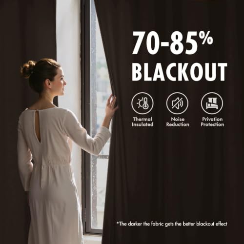 MIULEE Brown Velvet Curtains 84 Inch Long 2 Panels, W40 x L84 | Luxury Super Soft, Thermal Insulated, Room Darkening Drapes, Rod Pocket Design, Window Curtains for Bedroom Living Room - color: Brown, size: 40"W x 84"L (Pack of 2)