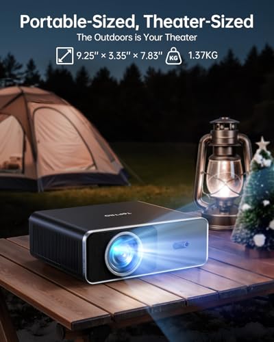 Smart Projector【Compatible with Netflix】4K Projector with WiFi 6 and 2-Way Bluetooth, AI Auto Focus & Keystone, 20W Dolby Audio,Built-in Apps,TOPTRO A1 Portable Proyector for Outdoor / Home Movie