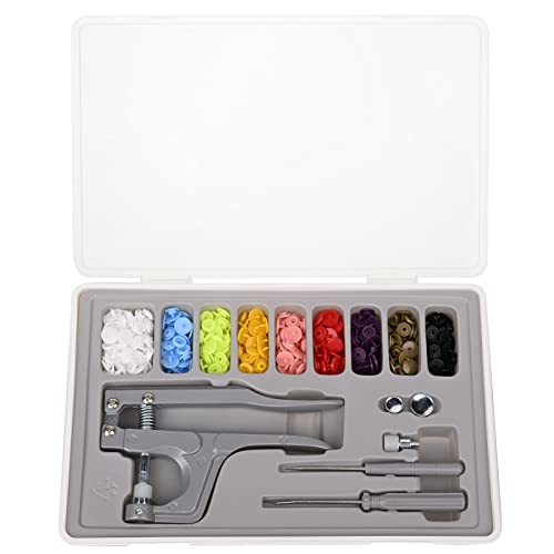 Plastic Snap Fastener Kit with Plier, Grey - style: Grey