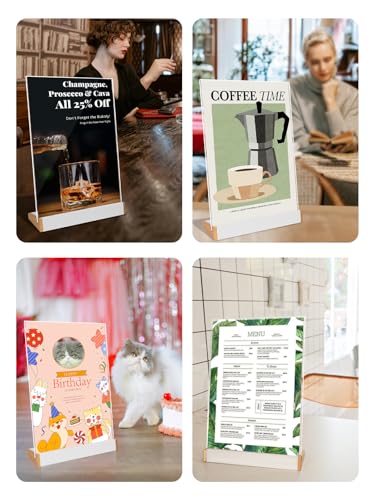 3 Pack 8.5X11 Acrylic Sign Holder for Wedding Anniversary Party, Vertical White Tabletop Sign Display for Business Restaurant/Hotel/Office Meeting Events Information Holder - size: 8.5X11 L