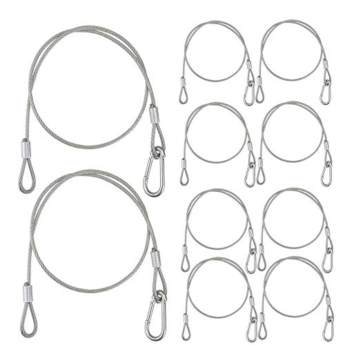 Safety Cables, 0.16in Dia. x 32in Long Stage Lights Safety Cables - size: 10-Pack 0.16" Dia. x 32" L