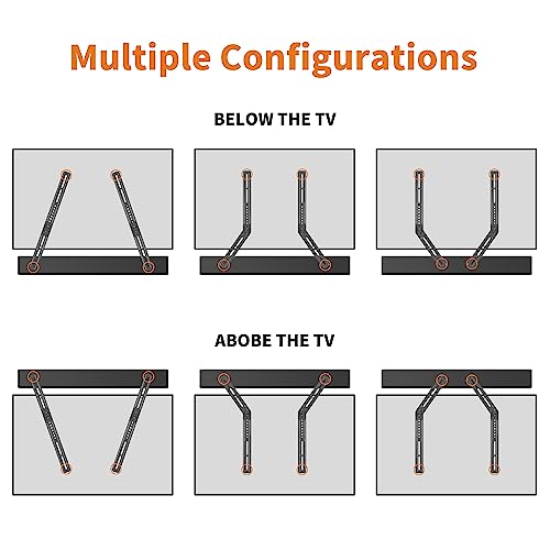 XINLEI Universal Sound Bar Mounts Fits Most 23 to 65 Inch TVs Soundbar TV Mount Bracket Above or Under TV, up to 22 lbs SBR302 - color: SBR302