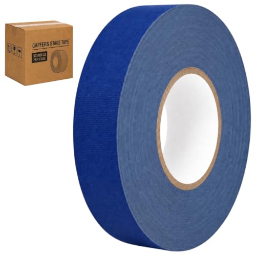 GGR Supplies CGT-80 Gaffers Stage Tape, Dark Blue, 1.5 in x 60 yd 32-Pack | 12 Mil Low-Gloss Cloth, Clean Removal from Most Surfaces, Water and Abrasion Resistant, Cable Management, Film, Photography - color: Dark Blue, size: 1.5 in. (Pack of 32)