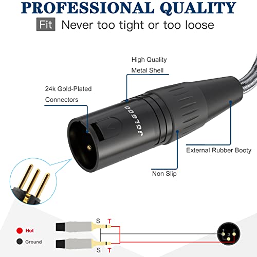 JOLGOO XLR Male to Dual 1/4" TS Mono Y Splitter Microphone Cable, XLR Male to Dual 6.35mm TS Y Adapter Cord, 3.3 Feet - size: 3.3 Feet, style: XLR Male to dual 1/4 TS Male