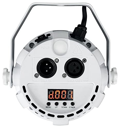 Rockville RockPAR TRI White LED RGB Compact Par Can DJ Wash Light, 2-Pack | Remote Included, Sound Activated, Strobe, Color Mixing, Daisy Chain, 12 Tri-Color LEDs, 7 DMX Channels, 16.7 Million Colors