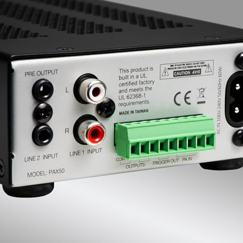 OSD Audio PAX-50 50W Commercial 70V Amplifier, 2 Channel, Class D - ¼ Rack Width, 1U Height - size: 50W, style: PAX-50