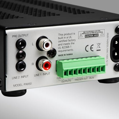 OSD Audio PAX-50 50W Commercial 70V Amplifier, 2 Channel, Class D - ¼ Rack Width, 1U Height - size: 50W, style: PAX-50