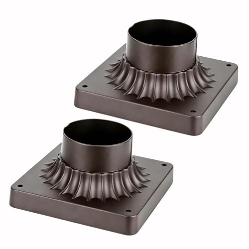 Pier Mount Adapter 2 Pack, Outdoor Post Light Base 3" Bronze - color: Bronze-2PK
