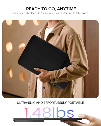 UPERFECT Portable Monitor 4K 60Hz 18.5", 145% sRGB QLED Laptop Monitor | 400 Nits Ultra-Slim Monitor, USB-C & MINI HDMI, VESA & Case, Travel Second Screen for Laptop, Computer, PC, Game Consoles - size: 18.5