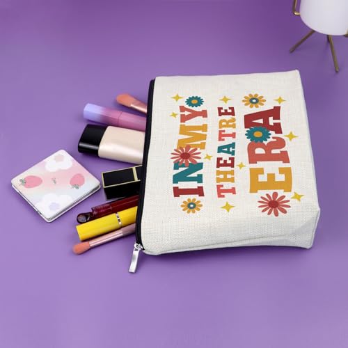 Sazuwu Theater makeup bag Theatre Drama Gift for Women Theaters Lovers Gift for daughter sister bestie cosmetic bag Appreciation Gifts for Dramatist Christmas Birthday Gifts toiletry pouch - color: IN MY THEATRE ERA