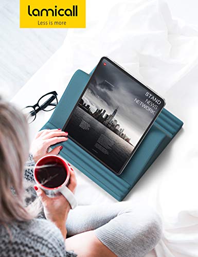 Lamicall Tablet Pillow Stand iPad Bed Soft Holder for Lap 6 Viewing Angles | Soft, Relieve Neck Fatigue, 6 Viewing Angles, Sofa Tablet Dock for 4-13" iPad Pro Air Mini Kindle Galaxy Tab E-Reader Gifts - color: Blackish Green