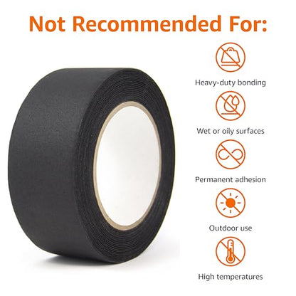 Amazon Basics No Residue, Non-Reflective Gaffers Tape for Photography, 2 inch x 90 feet, Black (Pack of 2) - color: Black, size: 2" x 90' (Pack of 2)