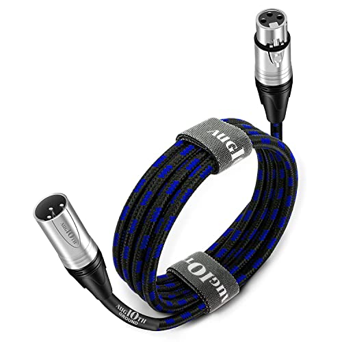 XLR Mic Cable 15 ft 4.5 Meter Male to Female XLR Blue Braided - color: Blue XLR-XLR, size: 15ft