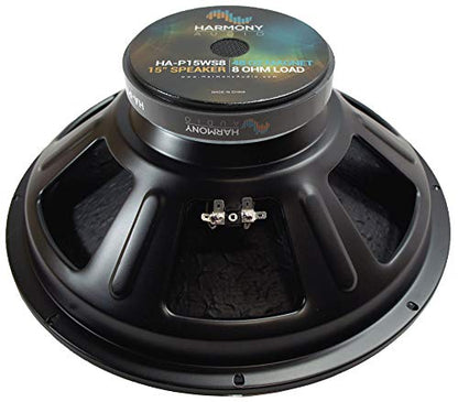 Harmony Audio Replacement 15" PA 8 Ohm Woofer Fits Behringer B115MP3 | Direct swap speaker driver, 800W power rating, restores clean pro sound, quick install in your existing cab, 15 inch size