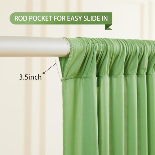 Sage Green Backdrop Curtain 2 Panels-Wrinkle-Free Champagne Curtains Polyester Photography Drapes for Baby Shower Birthday Party Photo Background Backdrop Stand- 8 X10FT (Sage Green) - color: Sage Green, size: W4' x H10'(2 panels)