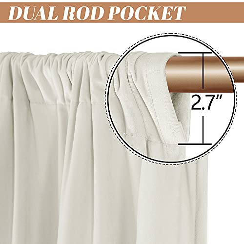 nanbowang Cream White Velvet Curtains - 42 Inches Width 96 Inches Long Soft Curtain Rod Pocket Thermal Insulated Window Treatment for Bedroom 2 Panels - color: Cream, size: 42"W x 96"L (Pack of 2)