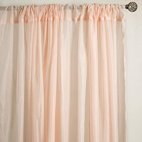 Tableclothsfactory 10FT Fire Retardant Blush Sheer Voil Curtain Panel Backdrop - Premium Collection - color: Blush, size: 120"W x 120"L (Pack of 1)