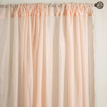 Tableclothsfactory 10FT Fire Retardant Blush Sheer Voil Curtain Panel Backdrop - Premium Collection - color: Blush, size: 120"W x 120"L (Pack of 1)