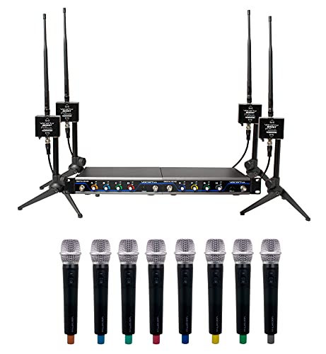 VocoPro BOOSTACAPELLA8 8-Channel Digital Dual Wireless Microphone Antenna 600 ft. Long-Range