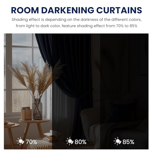 Dreaming Casa Velvet Room Darkening Curtains 108 Inch Long, 2 Panels, Royal | Rod Pocket & Back Tab Top, Blackout Thermal Insulated Window Treatment Drapes for Living Room Bedroom, Each 52"W x 108"L - color: Royal Blue, size: 52"W x 108"L (Pack of 2)