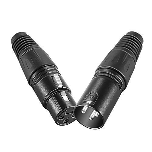 Neewer Micro Snake 3 Pin XLR Charger Connector 20pcs Audio Jack Microphone Connector with Charger Cable 10 Male and 10 Female Connectors Zinc Alloy - style: NC004A