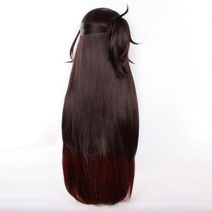 Anime Dark Brown Red Long Wavy COS Wig Women Halloween Costume - color: Deep Red Brown