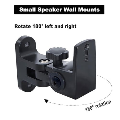 Speaker Wall Mount, Holds Up to 30lbs, Swivel and Tilt, 2 Packs | All Aluminum Wall Speaker Mount for Small Speakers, Compatible with JBL,Samsung, KEF, Klipsch, Sony and More, Black