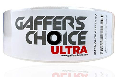 Gaffer Tape Gaffer's Choice Ultra - White Gaffers Tape 2 Inch x 60 Yard - THE Biggest ROLL - Heavy Duty Tape - Easiest to Tear Cloth Tape - color: White