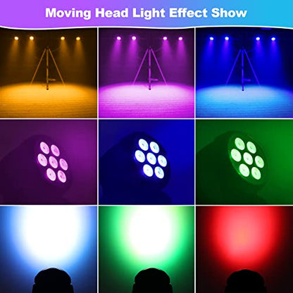 Betopper 7x8W Moving Head DJ Lights,RGBW Stage Lighting-2 Packs | 7x8W RGBW LEDs, DMX512/Auto/Sound/Master-Slave, Mini Moving Head Light For Stage, Party, Club, Wedding Event, Festival, Disco