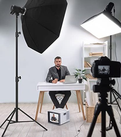 Photography Light Stand Heavy Duty Tripod, Sdfghj 9.2 ft/110''/280cm Aluminum Lighting Stand for Relfectors Photographic Portrait, Softbox, Umbrella, Strobe Light, Flash, Ring Light, with Carry Bag