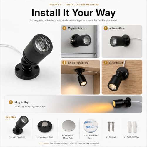 Taysing LED Spot Light Indoor Little Mini Spotlight Accent Lights for Display, Paintings, Pictures, Plants, Jewelry, Shelves, Cabinets, Posters, Showcase(SoftWhite 6 Pack Dimming&Timing) - color: Soft White-6 Pack Smart Switch
