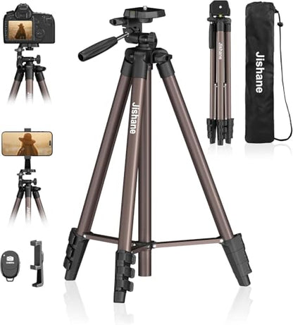 71 Inch Lightweight Camera & Phone Tripod with Wireless Remote (Rose Gold) | Comes with phone holder and carry bag,travel-friendly,2-in-1 selfie stick and tripod design,Aluminum portable alloy body