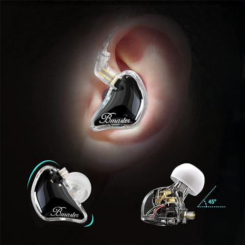 BASN Bmaster 2Pin Triple Drivers in Ear Monitor Headphones (Black) - color: Clear Black