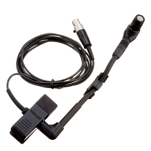 Shure Wireless BETA 98H/C Microphone - Miniature Instrument Mic with TA4F 4-pin mini XLR Connector, Cardioid Condenser, Clip-on with Gooseneck for Sax/Brass or Rim of Percussion (WB98H/C) - style: Wireless - TA4F (4-pin mini XLR)