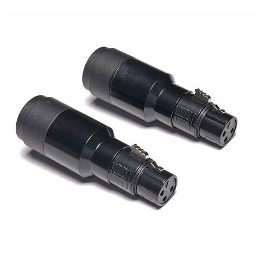 WJSTN XLR to Speakon Adapter, Black, Professional 3-Pin Female to Female Connector, 2 Pack, for PA Systems, DJ Equipment, Amplifiers, Mixing Consoles (XLR Female to Speakon Female) - style: XLR Female to Speakon Female