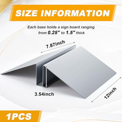 Blulu 1 Pcs Metal Floor Sign Holder Fits 12" Wide Sign Board up to 72" Tall - size: 12"