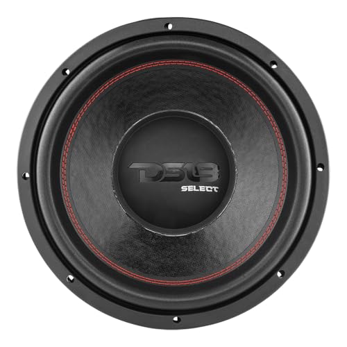 DS18 SLC-12S Subwoofer in Black - 12-Inch Speaker, 500W Max Power, 250W RMS Power, Aluminum 4 Layer Voice Coil, Black Steel Frame, SVC, 4 Ohm Impedance, Ferrite Magnet (1 Speaker) - style: 12 inch