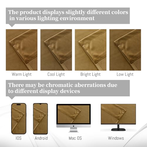 Yakamok Gold Brown Room Darkening Velvet Curtains 96 Inch Living Room | Luxury soft velvet, 2 panels 40x96 inch, for bedroom study, window drapes rod pocket,light blocking,Thermal Insulated - color: Gold Brown, size: 40"W x 96"L (Pack of 2)