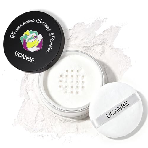 UCANBE Translucent Loose Setting Powder, Talc-Free Soft Matte Oil Control Face Finishing Powder with Vitamin E for Everyday Makeup & Face Paint, Blurs Pores & Fine Lines, Lightweight Long-Lasting