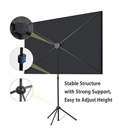 Projector Screen with Stand, 100 Inch Outdoor Projection Screen 16:9 and Tripod Stand, Portable Projector Screen, 1.2 Gain, Lightweight and Compact, Easy Setup, Idea for Home Cinema, Backyard Party. - size: 100 inch