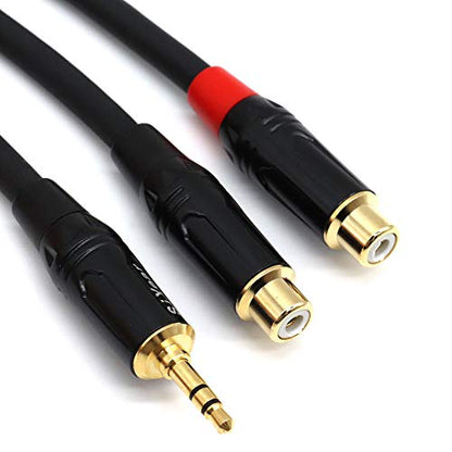 3.5 mm to Dual RCA Cable, Gold Plated 1/8 inch Male to 2 RCA Female Stereo Audio Y Adapter Extension Cable for Smartphones, MP3, Tablets, Speakers, HiFi Stereo System,HDTV etc -1m/3.3FT - color: 3.5M-2RCAF