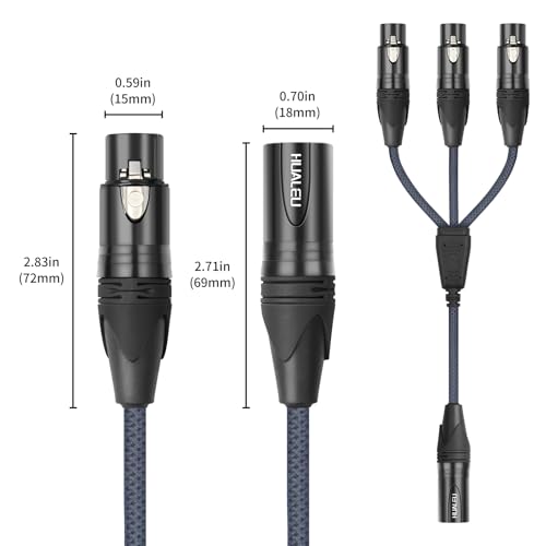 5FT 3Pin XLR 1 Male to 3 Female Y Splitter Cable,3 Way XLR Splitter Balance 1 Male to 3 Female Audio Cable for Mixer, Microphone,3 Microphones are Connected to one Input - size: 5Feet, style: XLR 1 M To 3 F