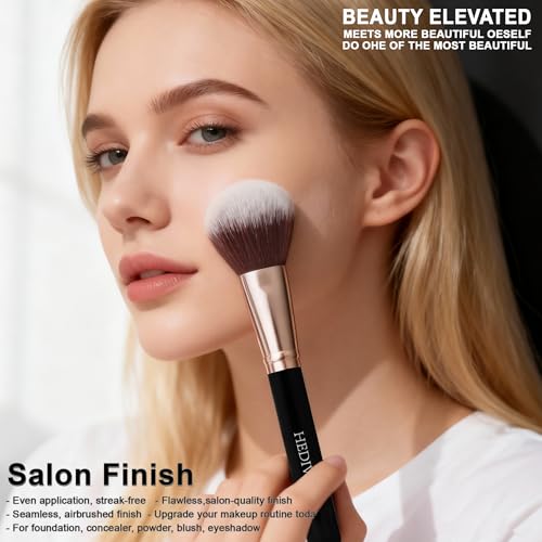 Black Makeup Brushes Set 14 Pcs Professional, Premium Synthetic Foundation Makeup Brush Concealer Powder Blush Eyeshadow Brushes with 2 Powder Puff & Dual-ended Mask Applicator.Gifts for Girls - color: black