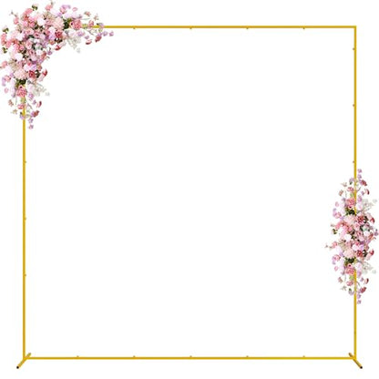Wokceer Square Wedding Arch Backdrop Stand Gold Metal Arch 7.2FT x 7.2FT - color: Gold, size: 7.2FT x 7.2FT