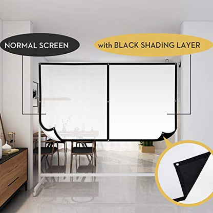 Double Layer Projector Screen 100 inch 16:9 Portable Projection Movie Screen 3D with No Light Transmission for Home Theater Outdoor Indoor Office with 15 Nails No Crease - size: 100 inch
